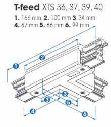 T-Verbinder XTS40, weiß Erdung Innen + links