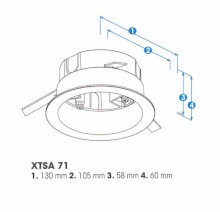 Einbbaudeckenplatte silbergrau f. 3 Phasen Adapter