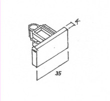 Endkappe   1- Phasenschiene silbergrau