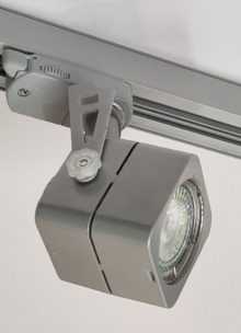 Strahler Eckig, silber 1 Phasen -Adapter , GU 10