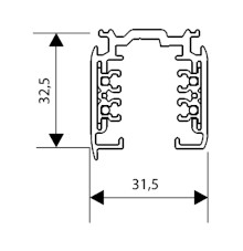 Dali Stromschiene 2 m silbergrau Pulse